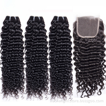 Cheap 10a Grade Wholesale Vendors Mink Human Hair Weave kinky Curly Virgin Brazilian Hair Bundles with Lace Fontals Closure